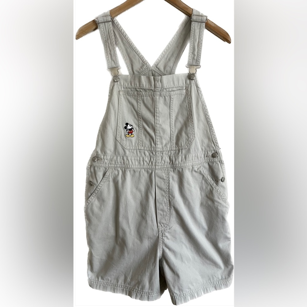 EUC VTG Disney Mickey Mouse Khaki Overall Shorts Size M
